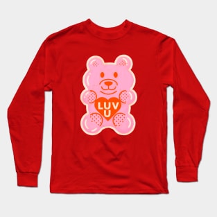 Cute, Pink LUV U Gummy Bear Long Sleeve T-Shirt